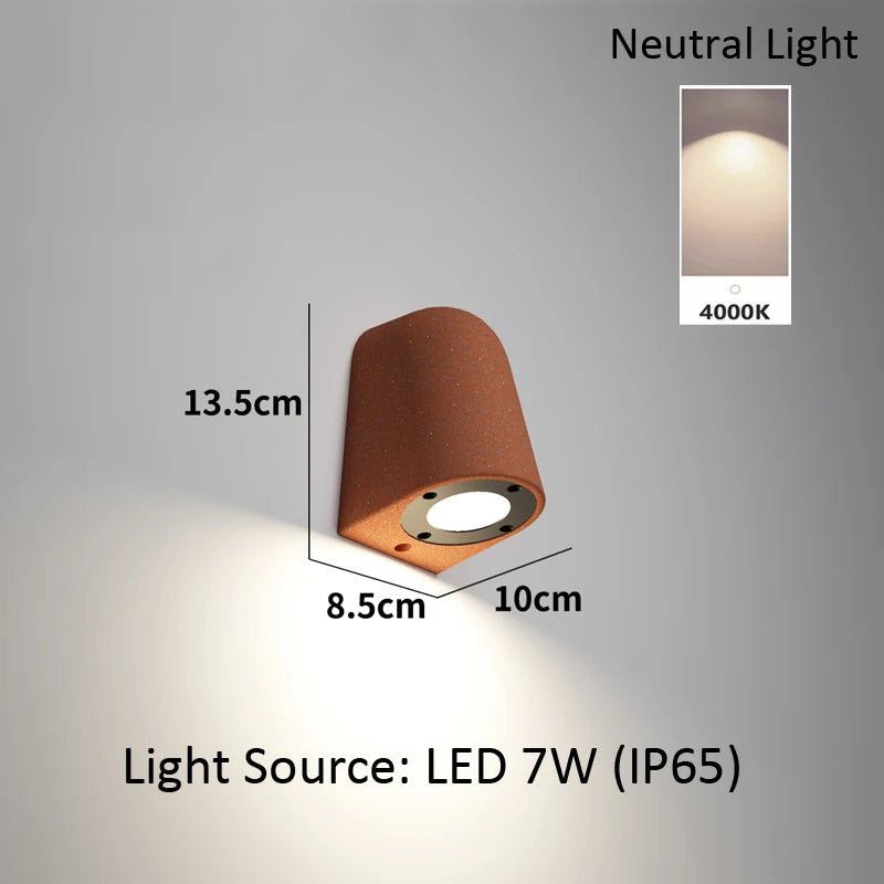 Microcement Outdoor Waterproof Wall Lamp for Hotel & Villa Exteriors - Hans Lumiere