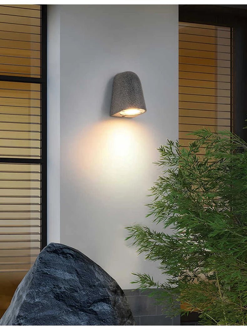 Microcement Outdoor Waterproof Wall Lamp for Hotel & Villa Exteriors - Hans Lumiere