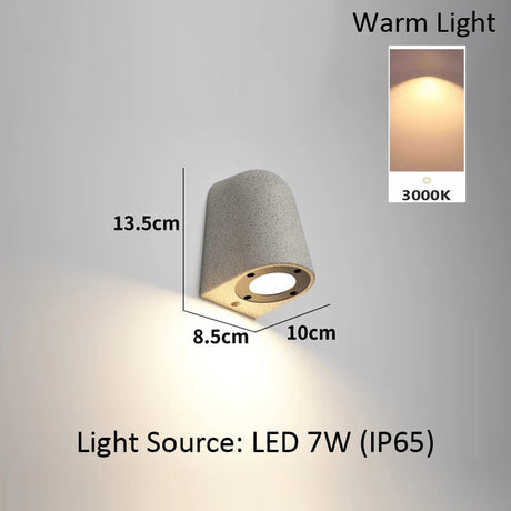 Microcement Outdoor Waterproof Wall Lamp for Hotel & Villa Exteriors - Hans Lumiere