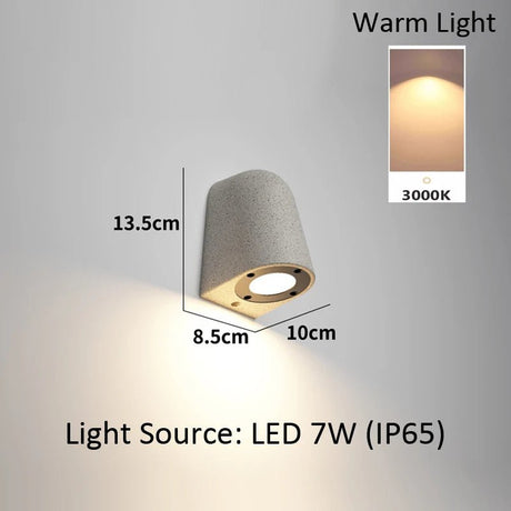 Microcement Outdoor Waterproof Wall Lamp for Hotel & Villa Exteriors - Hans Lumiere