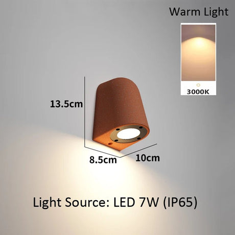 Microcement Outdoor Waterproof Wall Lamp for Hotel & Villa Exteriors - Hans Lumiere