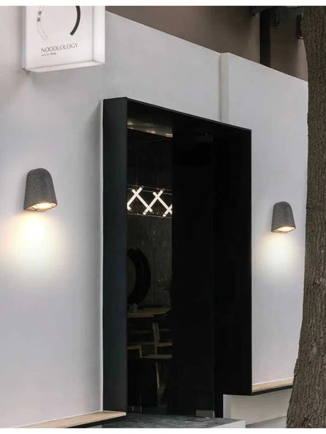 Microcement Outdoor Waterproof Wall Lamp for Hotel & Villa Exteriors - Hans Lumiere