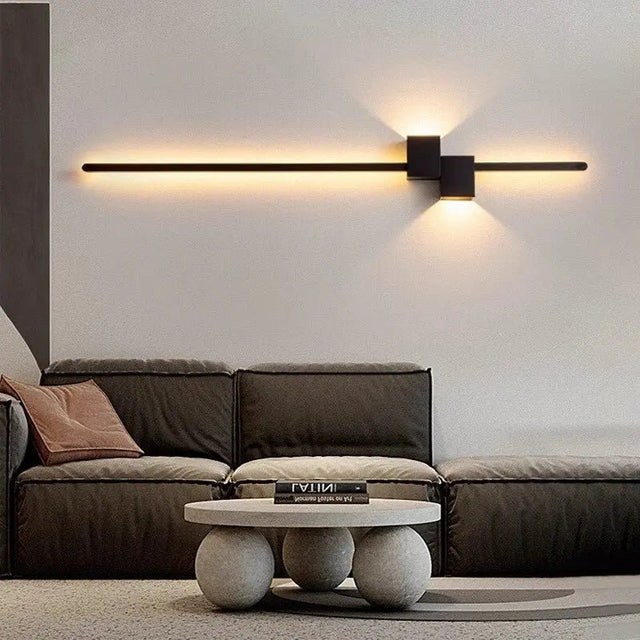 Minimalist Long LED Wall Sconce – Modern Metal Wall Light, 60/90/120cm - Hans Lumiere