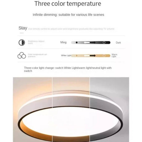 Minimalist Modern Bright Round LED Ceiling Light - Hans Lumiere