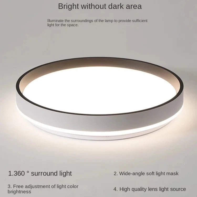 Minimalist Modern Bright Round LED Ceiling Light - Hans Lumiere