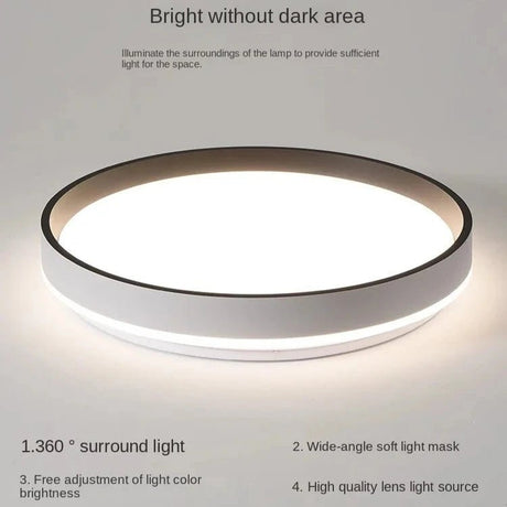 Minimalist Modern Bright Round LED Ceiling Light - Hans Lumiere