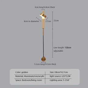 Minimalist Modern LED Wall Lamps With Rotation Dimming Switch - Hans Lumiere
