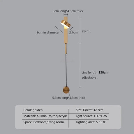 Minimalist Modern LED Wall Lamps With Rotation Dimming Switch - Hans Lumiere