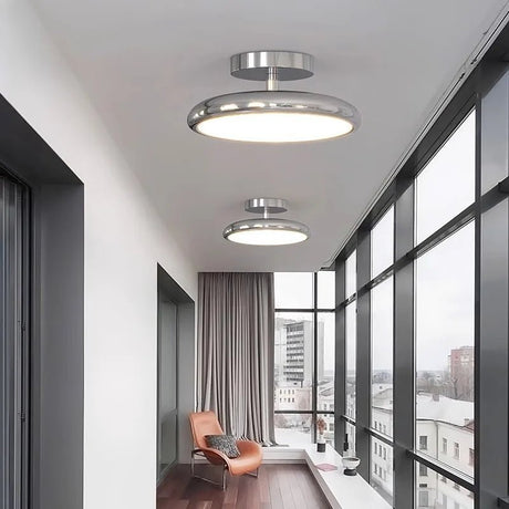 Minimalist Silver Rotatable Round Ceiling Light - Hans Lumiere