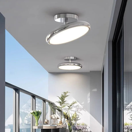 Minimalist Silver Rotatable Round Ceiling Light - Hans Lumiere