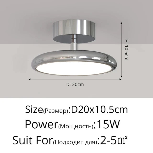 Minimalist Silver Rotatable Round Ceiling Light - Hans Lumiere