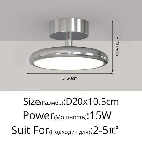 Minimalist Silver Rotatable Round Ceiling Light - Hans Lumiere