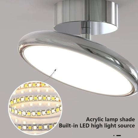 Minimalist Silver Rotatable Round Ceiling Light - Hans Lumiere