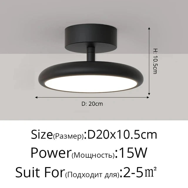 Minimalist Silver Rotatable Round Ceiling Light - Hans Lumiere