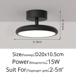 Minimalist Silver Rotatable Round Ceiling Light - Hans Lumiere