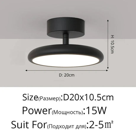 Minimalist Silver Rotatable Round Ceiling Light - Hans Lumiere
