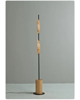 Mito Japanese Wabi-Sabi Solid Wood Adjustable Floor Lamp - Hans Lumiere
