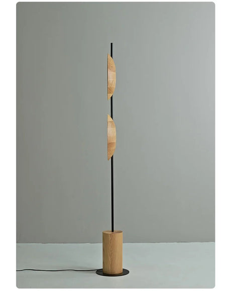 Mito Japanese Wabi-Sabi Solid Wood Adjustable Floor Lamp - Hans Lumiere
