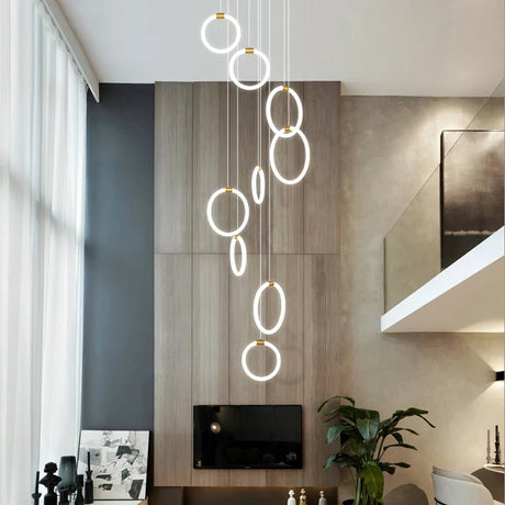 Modern Acrylic Ring LED Chandelier for Living & Dining Rooms - Hans Lumiere
