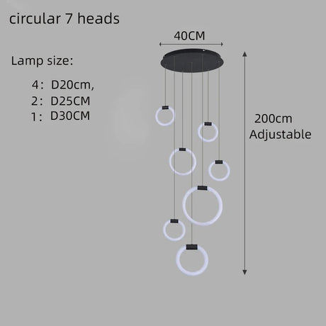Modern Acrylic Ring LED Chandelier for Living & Dining Rooms - Hans Lumiere