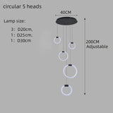 Modern Acrylic Ring LED Chandelier for Living & Dining Rooms - Hans Lumiere