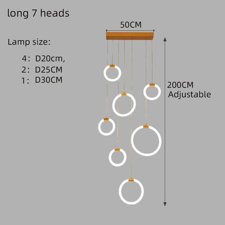 Modern Acrylic Ring LED Chandelier for Living & Dining Rooms - Hans Lumiere