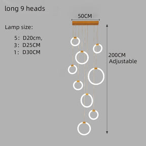 Modern Acrylic Ring LED Chandelier for Living & Dining Rooms - Hans Lumiere