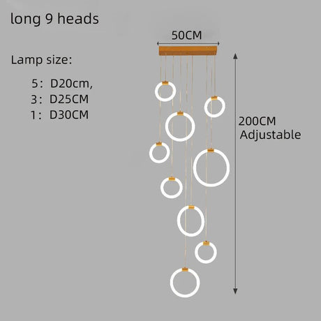 Modern Acrylic Ring LED Chandelier for Living & Dining Rooms - Hans Lumiere