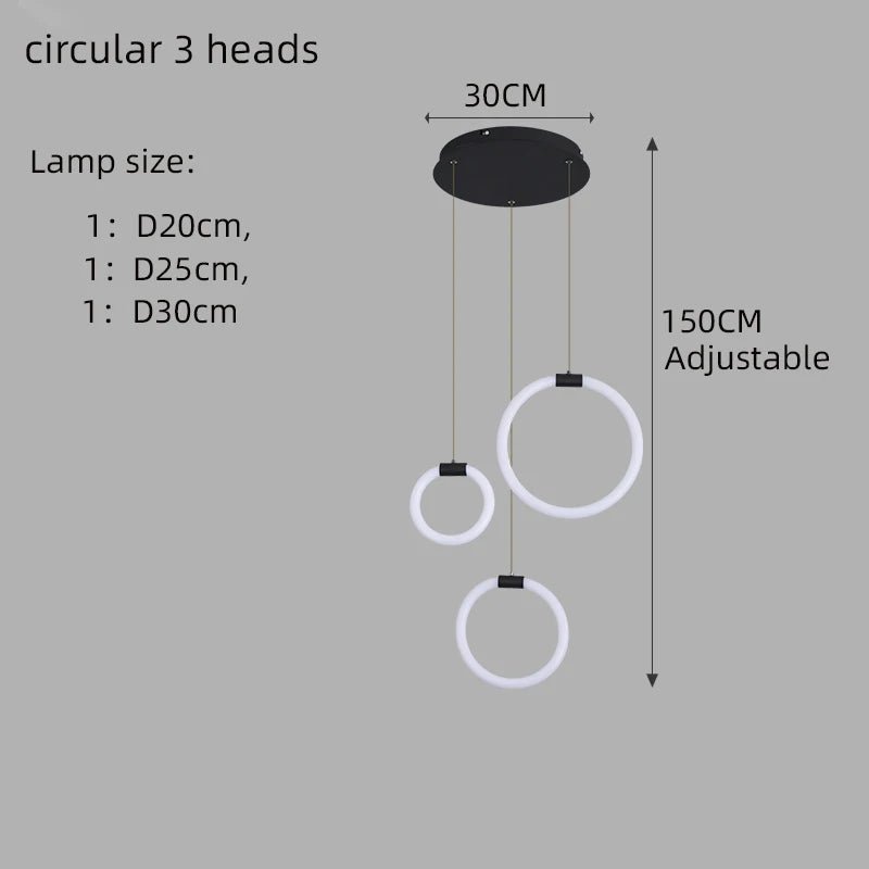 Modern Acrylic Ring LED Chandelier for Living & Dining Rooms - Hans Lumiere