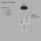 Modern Acrylic Ring LED Chandelier for Living & Dining Rooms - Hans Lumiere