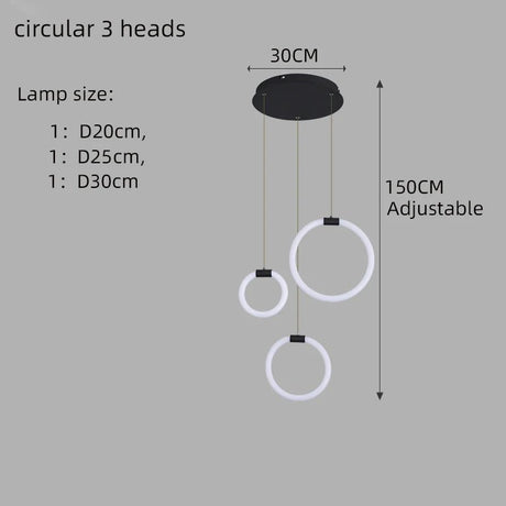 Modern Acrylic Ring LED Chandelier for Living & Dining Rooms - Hans Lumiere