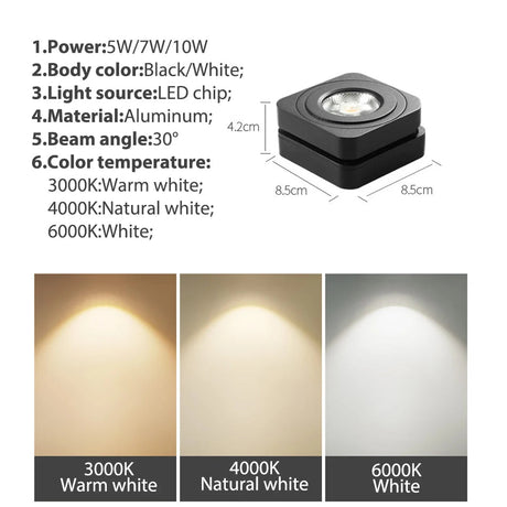 Modern Art Cube Adjustable Angle LED Track Lights - Hans Lumiere