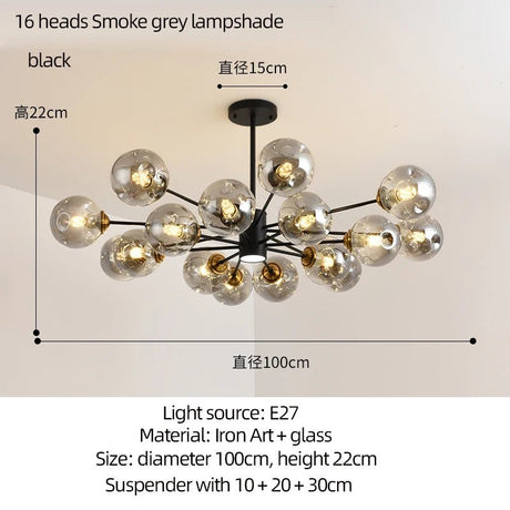 Modern Art Glass Bean Chandelier for Living Room and Dining Room - Hans Lumiere