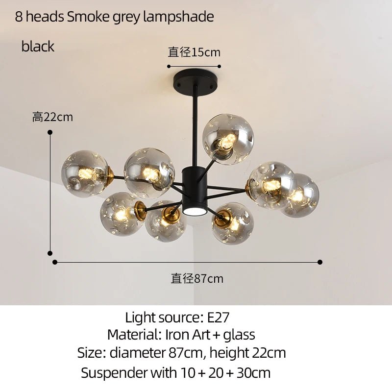 Modern Art Glass Bean Chandelier for Living Room and Dining Room - Hans Lumiere