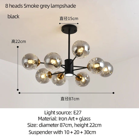 Modern Art Glass Bean Chandelier for Living Room and Dining Room - Hans Lumiere