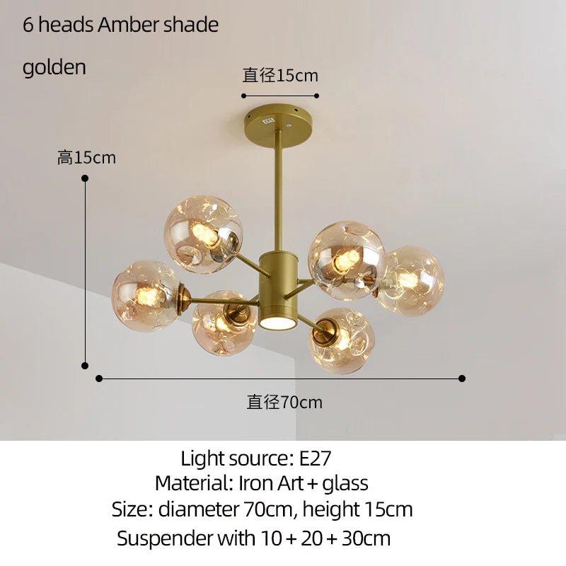 Modern Art Glass Bean Chandelier for Living Room and Dining Room - Hans Lumiere