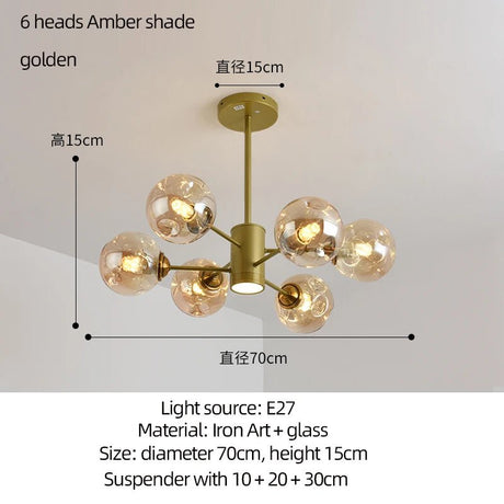 Modern Art Glass Bean Chandelier for Living Room and Dining Room - Hans Lumiere