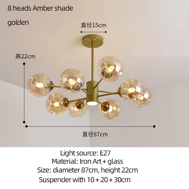 Modern Art Glass Bean Chandelier for Living Room and Dining Room - Hans Lumiere