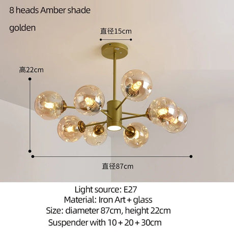 Modern Art Glass Bean Chandelier for Living Room and Dining Room - Hans Lumiere