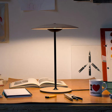 Modern Bamboo Hat Table Lamp - Hans Lumiere