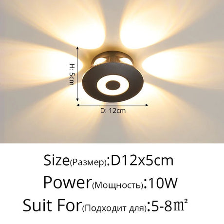 Modern Black LED Ceiling Light - Hans Lumiere