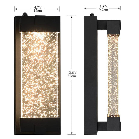 Modern Black Wall Sconce With Crystal Bubble LED - Hans Lumiere