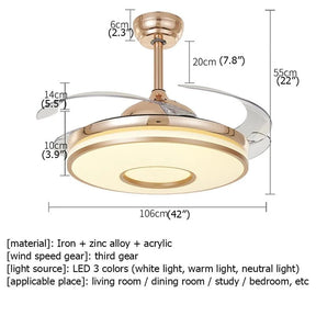 Modern Ceiling Fan Light With Remote Control - Hans Lumiere