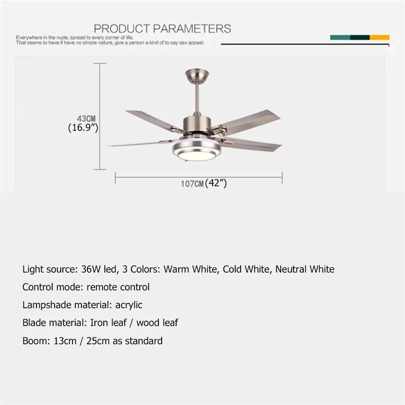 Modern Ceiling Fan Lights Kit With Remote Control - Hans Lumiere
