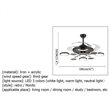 Modern Ceiling Fan Lights With Remote Control - Hans Lumiere