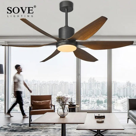 Modern Ceiling Fan With LED Light And Remote Control - Hans Lumiere