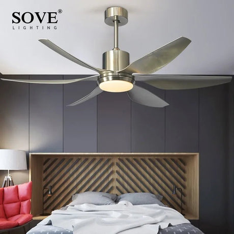Modern Ceiling Fan With LED Light And Remote Control - Hans Lumiere
