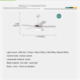Modern Ceiling Fan With LED Light And Remote Control - Hans Lumiere