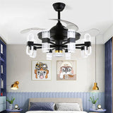 Modern Ceiling Fan With Light And Remote Control LED Fixtures - Hans Lumiere