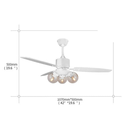Modern Ceiling Fan With Light Nordic Creative Glass Lamp - Hans Lumiere